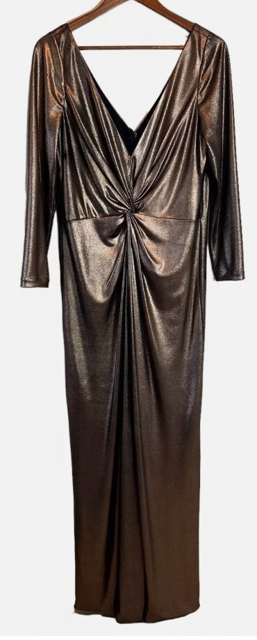marchesa notte metallic dress Marchesa Notte Metallic 3D Floral Cocktail Dress size 10 RV$795