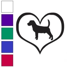 Love Beagle Dog Heart, Vinyl Decal Sticker, Multiple Colors Sizes 1422