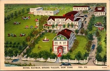 View of Hotel Bauman, Spring Valley NY Vintage Postcard X65