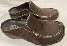 Yellow Box Corey Wedge Slide-On Shoes Size 6 Leather Brown