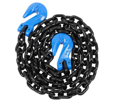 1/2'' x 16'  G100 High Grade Transportation Chain w/ Grab Hook, 15,000 lbs WLL