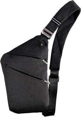 VADOO Sling Bag - Anti-theft Crossbody Shoulder for Men and Women Black 
