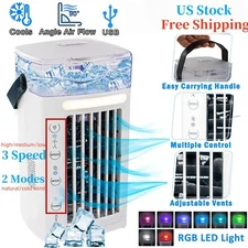 Portable Personal Air Cooler - 480ml Evaporative Swamp Cooler w/Dual Fans, USB
