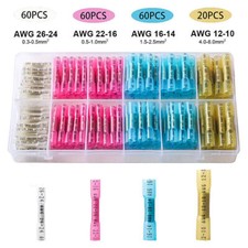 200PCS Heat Shrink But Connectors Electrical Wire Marine Butt Splice Waterproof