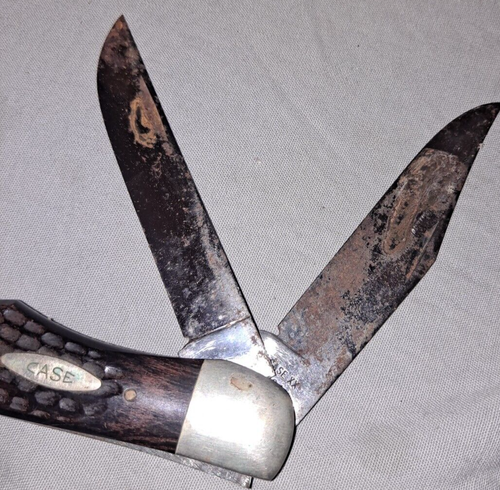 CUSTODIA VINTAGE XX 6265 SAB 2 LAME COLTELLO DA CACCIA PIEGHEVOLE - Foto 4 di 10