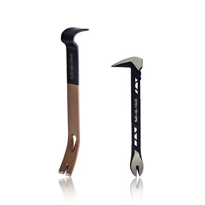 Tools 10'' Cats Paw & 15'' Flat Pry Bar Crowbar Tool Set, Teardrop Nail Pullers...