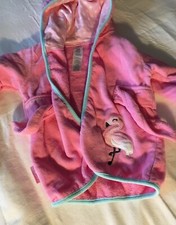Infant Baby Girl Carters Terry Towel Swim Bath Robe One Size Pink With Flamingo