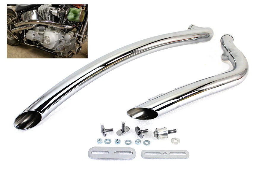 Juego de tubos de arrastre cromados de radio curvo de 2 pulgadas para Harley Davidson Foto 2 de 2