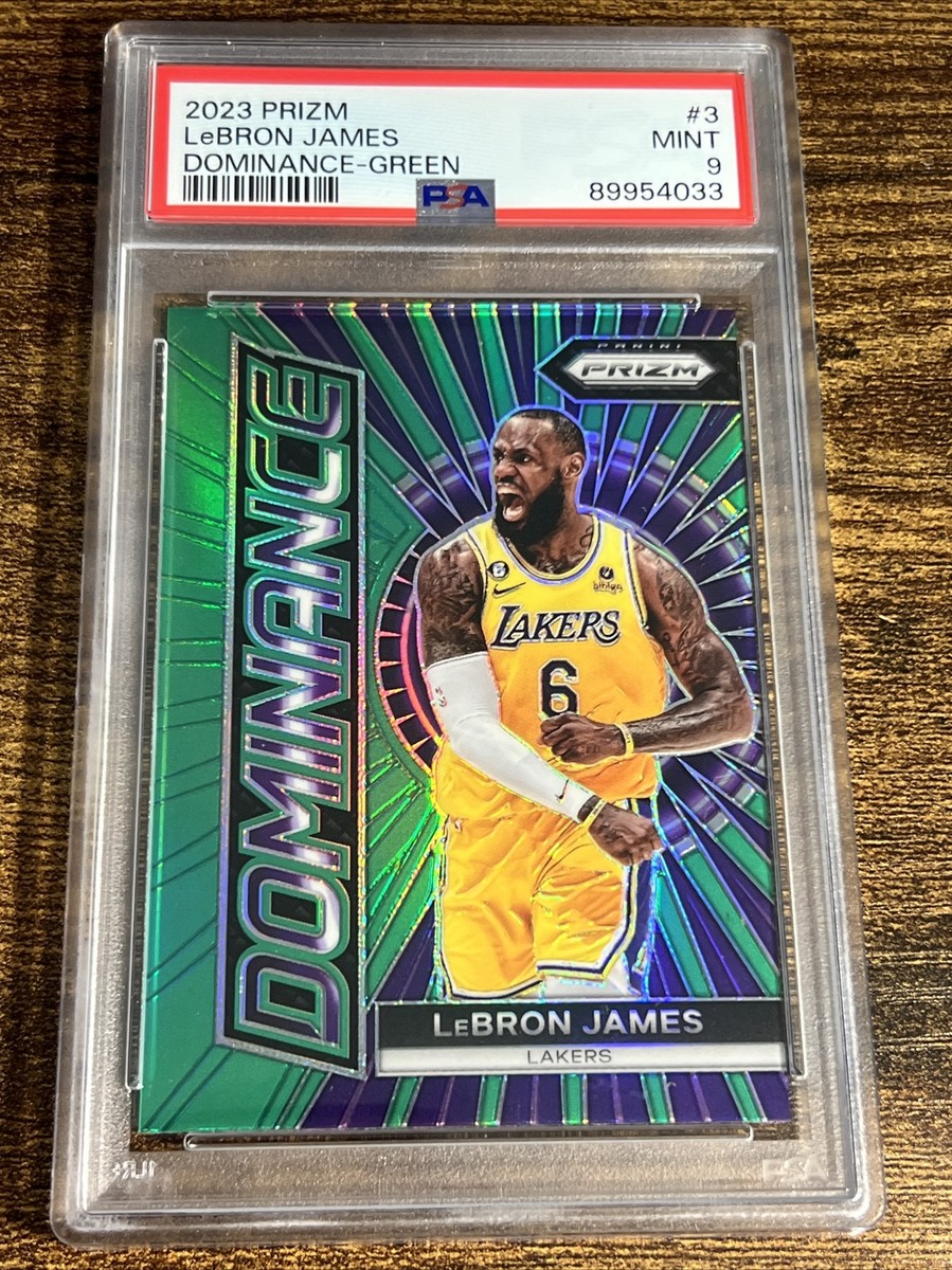 2023-24 Panini Prizm LeBron James GREEN Prizm Dominance PSA 9 #3