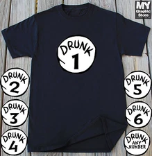 Drunk 1 Drunk 2 T-shirt St Patricks Day Funny Drunk Halloween Matching Gift Tee