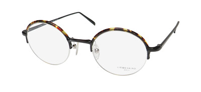 NEW LIEBESKIND BERLIN 11020 EYEGLASS FRAME 46-21-140 BLACK HALF-RIM METAL &