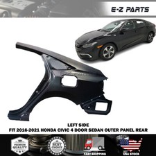 Fit 2016-2021 Honda Civic 4 Door Sedan Quarter Panel Rear Driver Side Lh