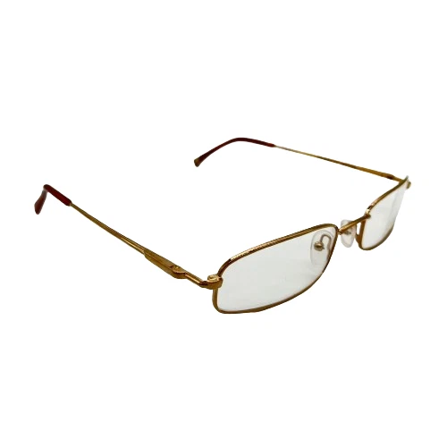 LT Lord 7085 Vintage Años 90 22KT Chapado en Oro Pequeño Rectángulo Marco de Gafas Italianas Foto 2 de 4