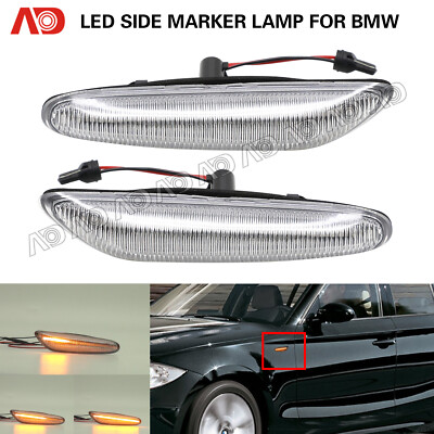 FOR BMW E46 E60E61 E81E82E83E84E87 E90 E91 LED Side Marker Light Dynamic Clear