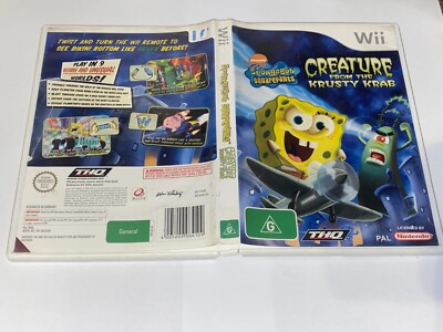 SPONGEBOB SQUAREPANTS - CREATURE FROM THE CRUSTY CRAB (NINTENDO WII GAME, G)