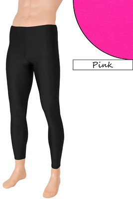 Herren Leggings Pink elastisch stretch shiny hauteng lange Sporthose Glanz