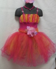 Pink yellow Floral European Length Ballet costume Sash Flowers over 50 available