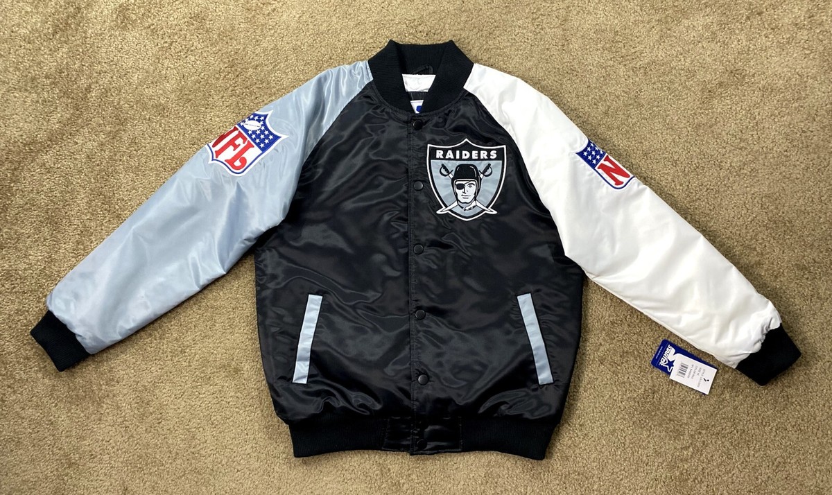 Raiders Las Vegas Starter Tricolor Snap Down Jacket LARGE 2X | eBay