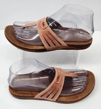 CHACO Sansa Sandal Leather Arch Support Tribal Embossed Vamp Peach Women Size 6M