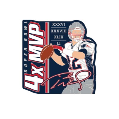 PIN NFL TOM BRADY 4 Time SUPERBOWL MVP NEW ENGLAND PATS #MtlRk  - #TL_#A2L