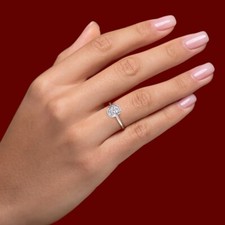 Engagement Women Diamond Ring Lab Grown Round 2 Carat IGI Certified Platinum 950