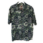 Mambo Loud Vintage Short Sleeve Button Shirt Men's Green Blue Floral Size Large