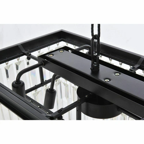 Crystal Chandelier Matte Black Dining Room Kitchen Island 12 Light Fixture 50 in - Picture 8 of 9