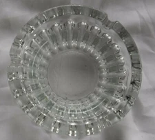 Collectible Round Clear Glass Ashtray 3 Ports Pasari