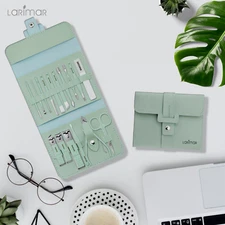 Larimar Professional Manicure Pedicure Kit 16 Pcs High Precision Stainless Steel