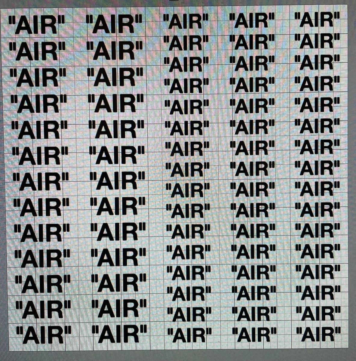 OFF WHITE AIR TEXT FOR AJ1 AF1 VINYL STENCIL FOR CUSTOM SHOES AND SMALL  PROJECTS