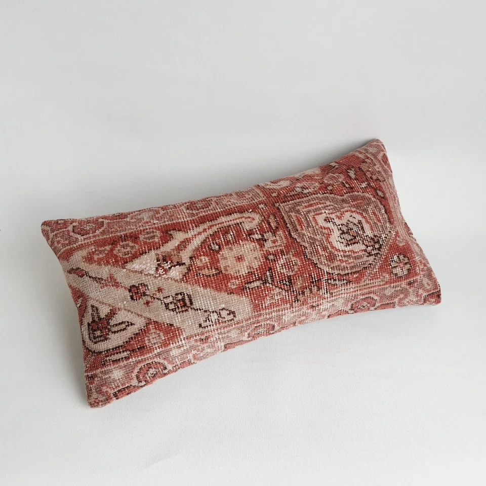 12x24 in Hand Woven  Oushak Wool Pillow Cover , Ethnic Decor Pillow Case - Image 4 of 4