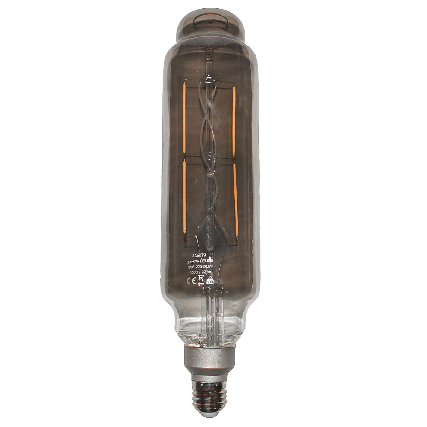 Ampoule LED tube XL E27 en verre fumé noir 3000K pour luminaire design