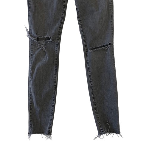 Pantalones de mezclilla ajustados Madewell gris desgastados tiro alto 27T alto 9 pulgadas elásticos - Imagen 4 de 10