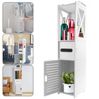 Badezimmerschrank Weiß Badschrank Badregal Badmöbel Hochschrank Multifunktional