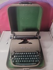 Vintage Remington Typewriter Green Keys and Case thumbnail