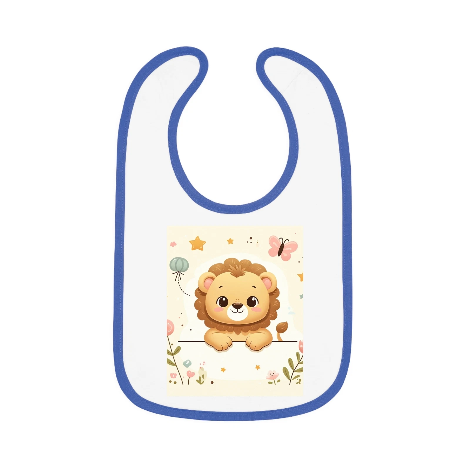Lovable Lion - Baby Contrast Trim Jersey Bib