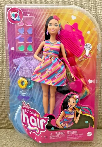 Barbie Totally Hair Heart-Themed Doll 15 play pcs HCM90 *NEW*