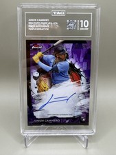 2024 Topps Finest Junior Caminero AUTO/125 RC Purple Refractor Rookie#FA-JCA 🔥
