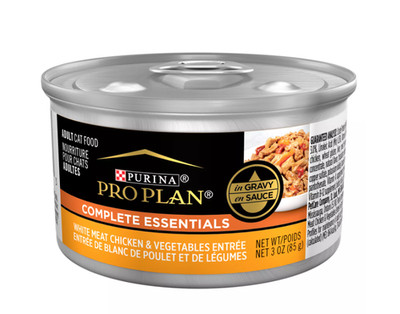 2x Purina Pro Plan Chicken Vegetable Gravy Wet Cat Food 3oz 24ct Case Lot