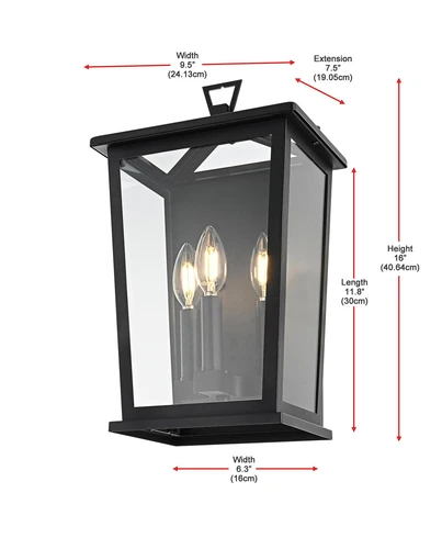 Elegant Lighting Richmond 7" Outdoor Pendant In Black - Picture 8 of 8