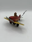 VTG MARX Tin Wind Up Airplane Toy Red Yellow Pilot Plane No 12 USA MADE WORKING