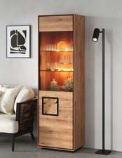 Vitrine 60x203cm Schrank Massivholz Wiche Wildeiche geölt NEU OVP!!