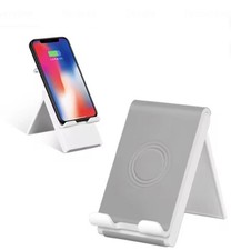 White Gray Adjustable Cell Phone Stand Portable and Folding Mobile Phone Stand
