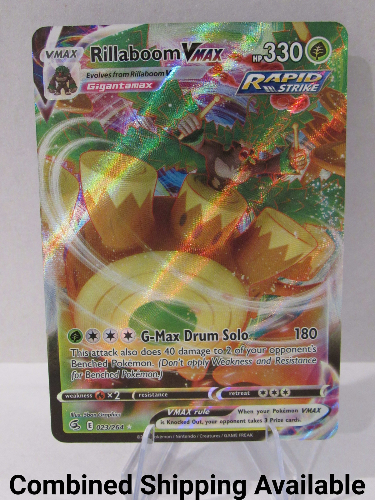 Rillaboom VMAX 023/264 SWSH08: Fusion Strike NM Full Art English 2970