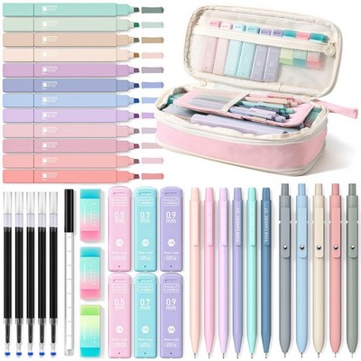Four Candies 39 PCS Aesthetic Stationery Set with 39 Count (Pack of 1), Pink
