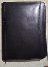 Genuine Leather Portfolio Organizer with Zipper for Men Women, Padfolio Busin...