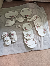 Vintage Royal Sealey Miniature Moss Rose China Tea Set --25 Pieces