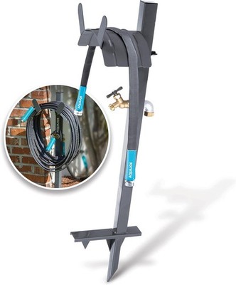 SJ-SHSBB3LIH Garden Hose Stand with Brass Faucet and 3 ft Lead in Hose