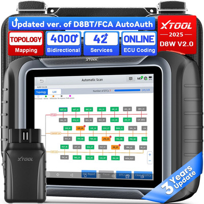XTOOL D8W KFZ OBD2 Diagnosegerät Scanner ALL System ECU Coding Topologiediagramm