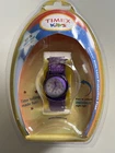 Vtg Timex Kids Purple Floral Band Watch Indigo Night Light Fast Strap  NEW